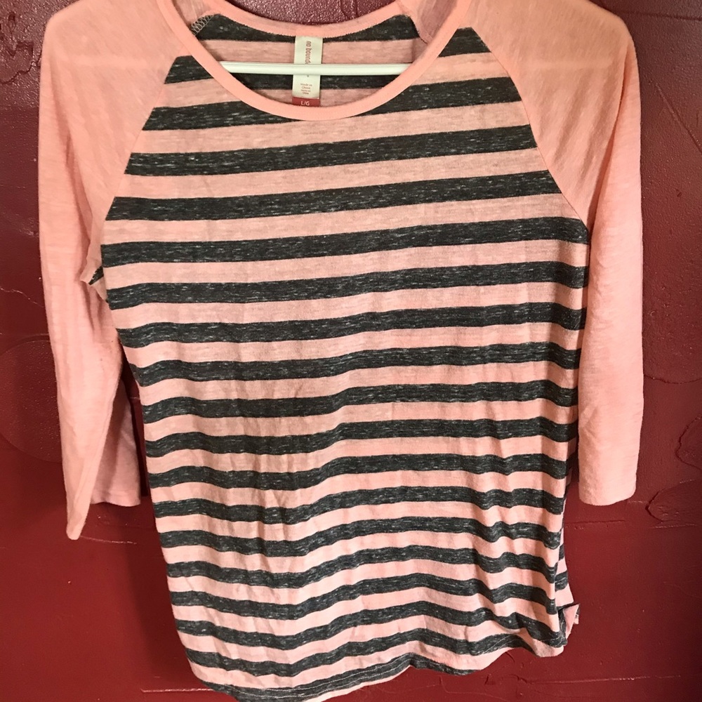 Stripped pink and grey shirt